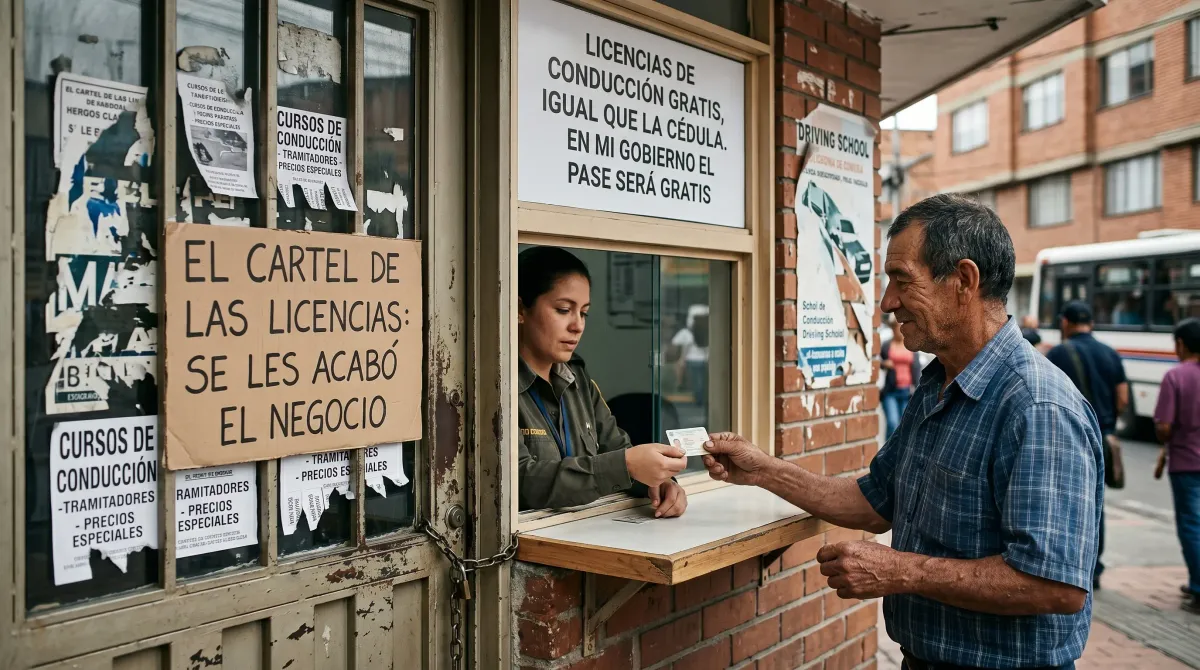 El cartel de las licencias: Se les acabó el negocio, en mi gobierno el pase será gratis